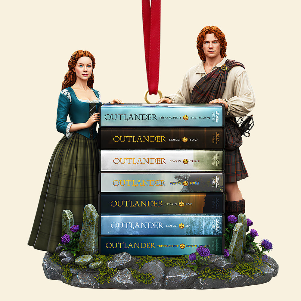 Time Traveler Book Stack Ornament - Personalized Gift for Outlander Fans Ornament PopCulturePrints