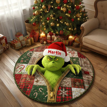 Load image into Gallery viewer, “Bring Holiday Cheer!” Personalized Christmas Fun Quilted Round Mat - Custom Gifts for Friends &amp; Family Doormat PopCulturePrints
