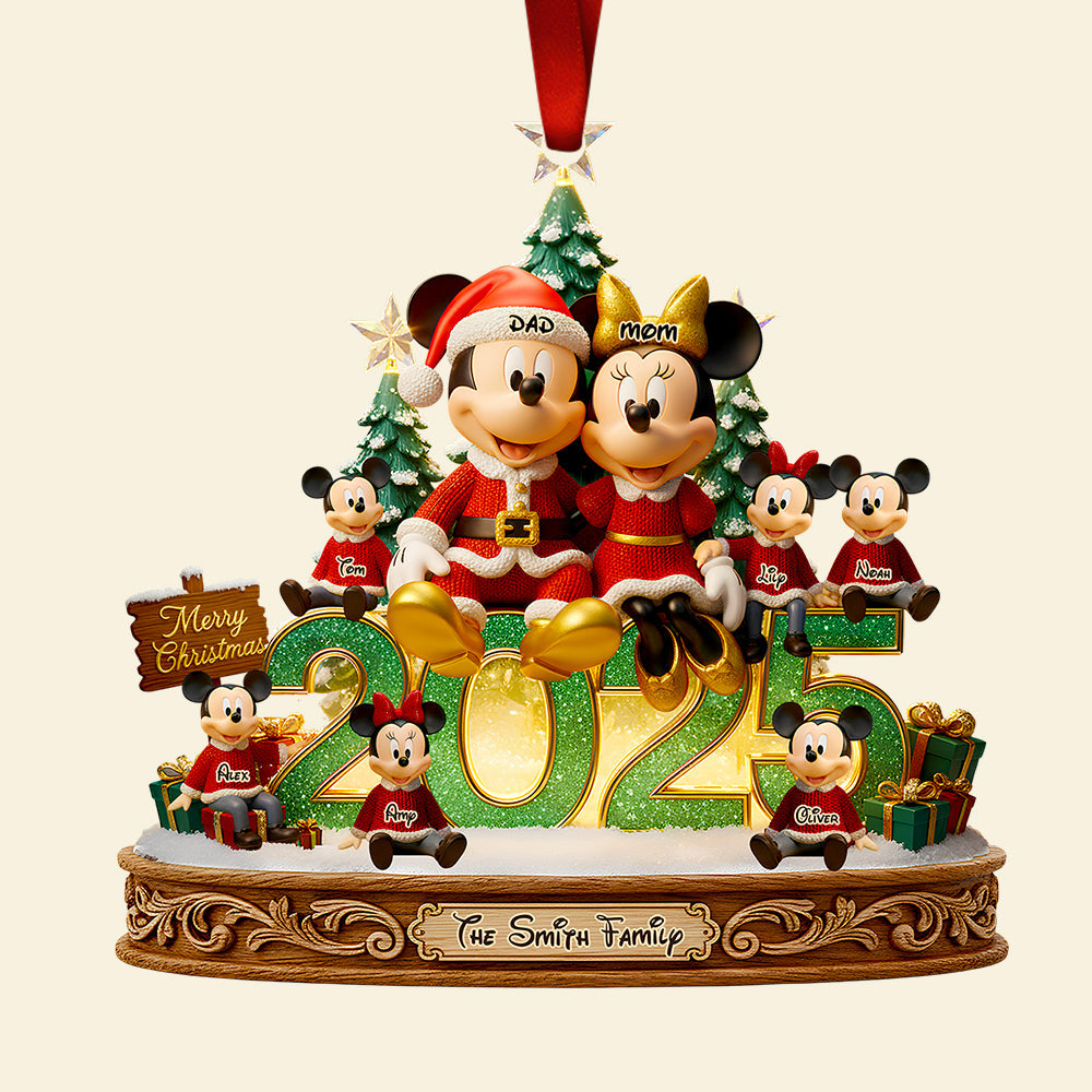 Celebrate Togetherness: Merry Family Glow Christmas Ornament - Personalized Gift for Families Ornament PopCulturePrints