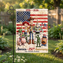 Load image into Gallery viewer, "Celebrate Freedom with Style!" - Custom America 250th Anniversary Garden Flag - Perfect Personalized Gifts for Patriots, Families, and Friends Garden Flag PopCulturePrints
