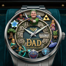 Load image into Gallery viewer, “Time Flies with Love” - Customizable Stainless Steel Watch - Perfect Gift for Dad, Grandpa, and More! Men's Watch PopCulturePrints
