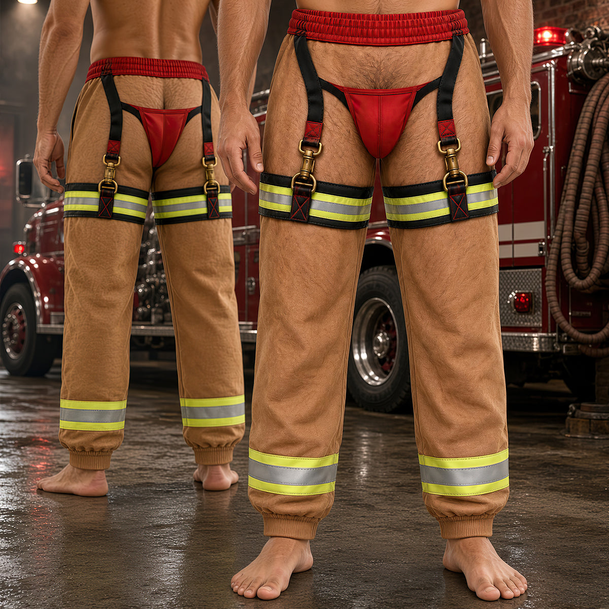 “Stay Hot, Look Cool!” - Funny Firefighter Sweatpants - Personalized Gift for Firefighters, Friends, and Family