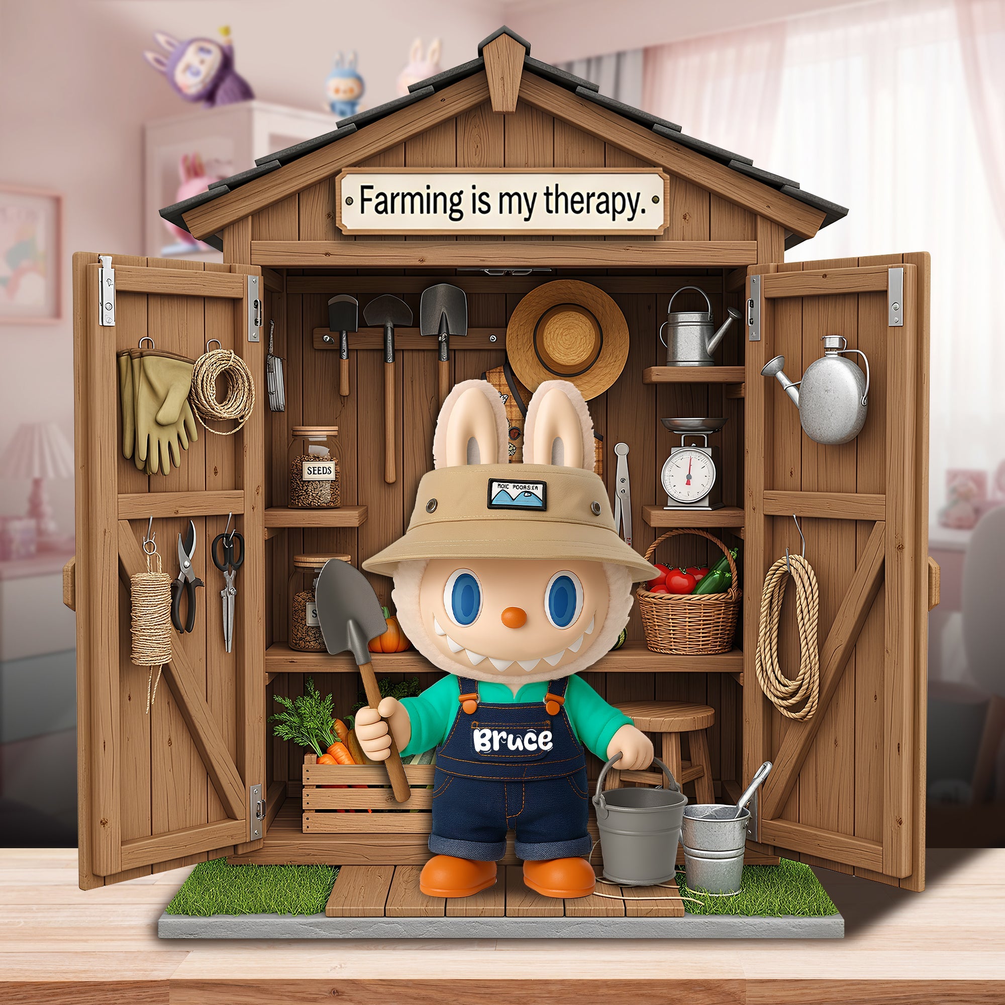 Farming is My Therapy - Personalized Cute Farmer Plaque for Farm Lovers Shaped Plaques PopCulturePrints