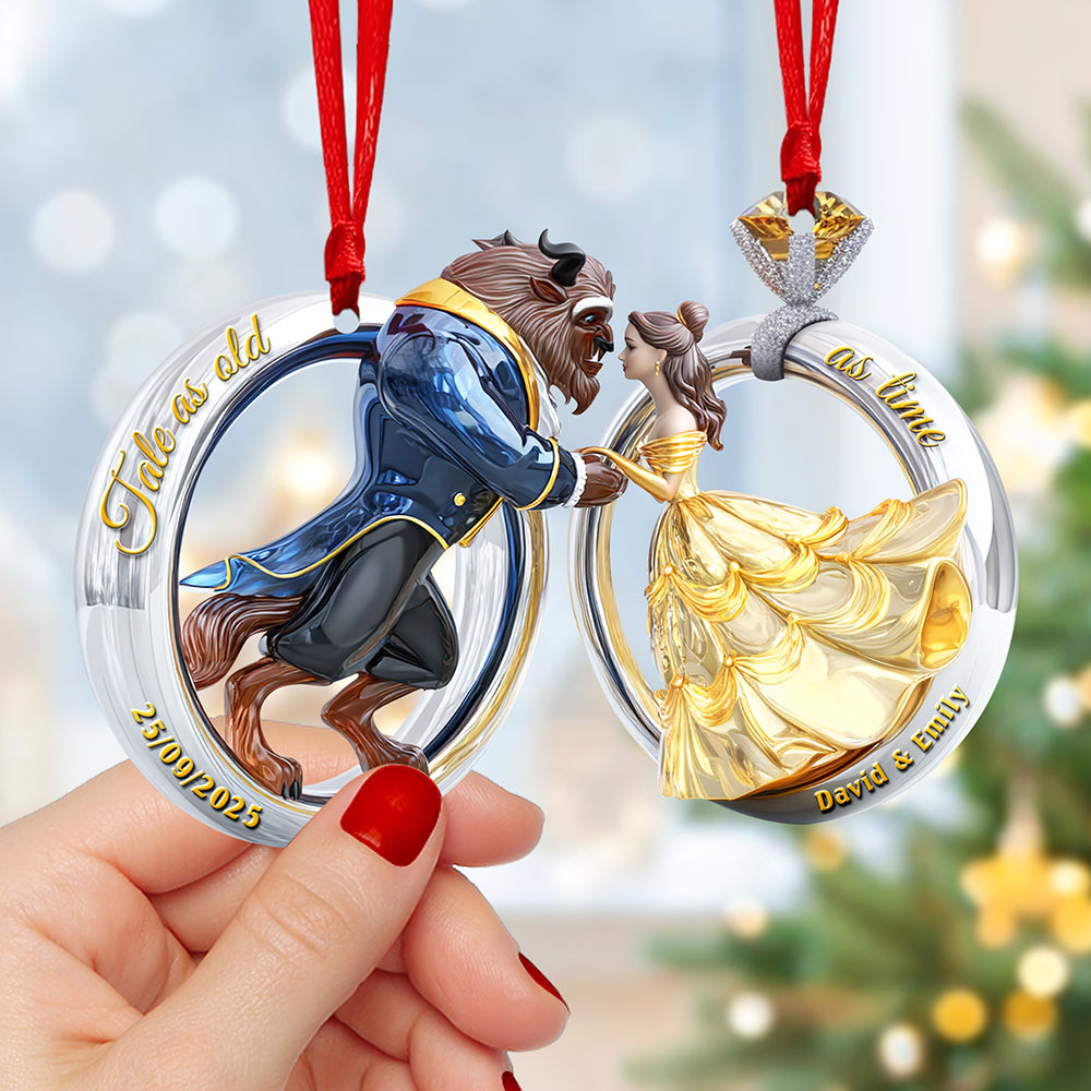 “Tale as old as time” - Fairy Tale Couple Christmas Ornament - Personalized Gifts for Couples Ornament PopCulturePrints