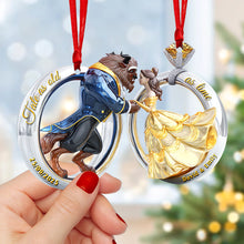 Load image into Gallery viewer, “Tale as old as time” - Fairy Tale Couple Christmas Ornament - Personalized Gifts for Couples Ornament PopCulturePrints
