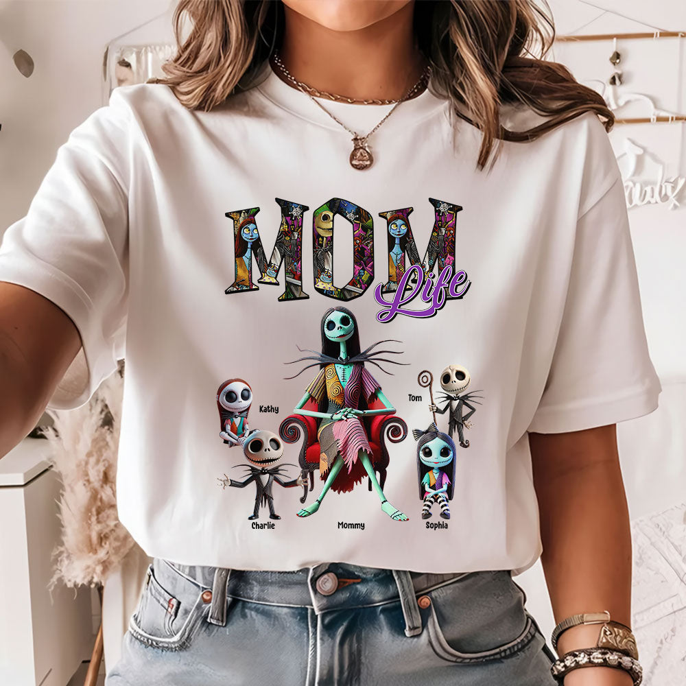 “Mom Life” - A Personalized Custom Shirt - Perfect Gift for Mom, Grandma, and All Moms Shirts PopCulturePrints