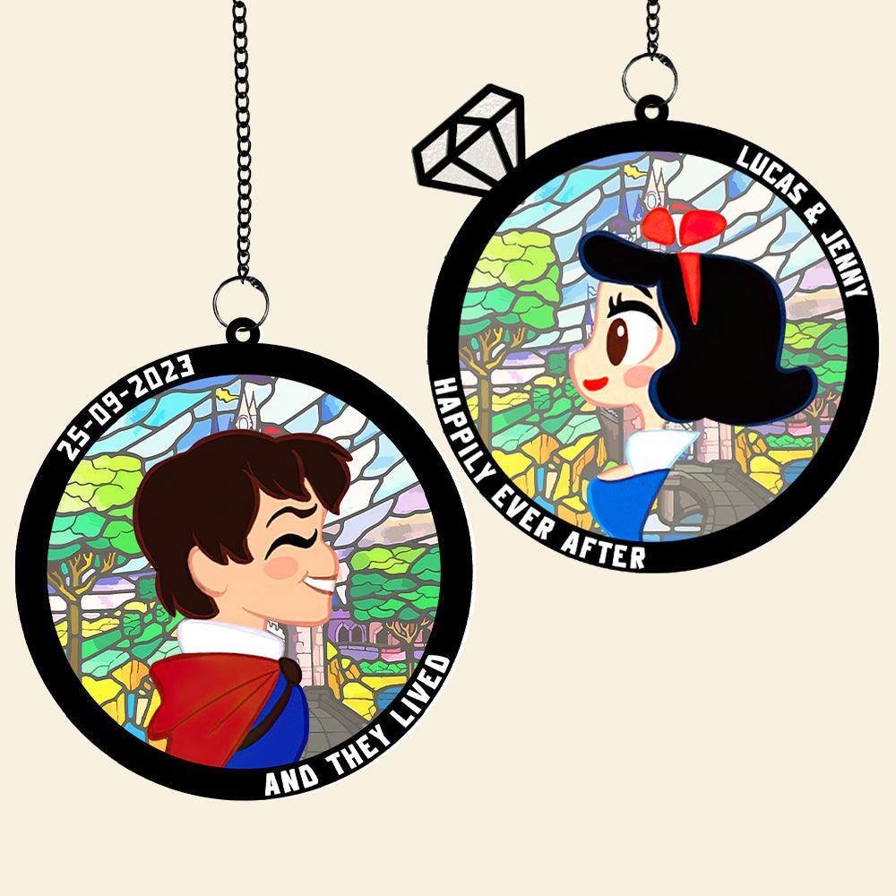 Custom Couple Suncatcher Ornament - Personalized Christmas Gift Suncatcher PopCulturePrints