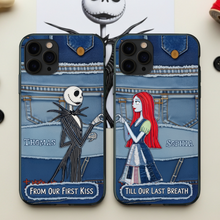 Load image into Gallery viewer, &quot;From Our First Kiss to Till Our Last Breath&quot; - Unique Horror Couple Phone Case - Personalized Gifts for Couples Phone Case PopCulturePrints
