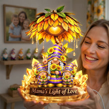 Load image into Gallery viewer, Bring Joy to Mom &amp; Grandma - Personalized Gnome Sunflower Acrylic Light Box Light Box PopCulturePrints
