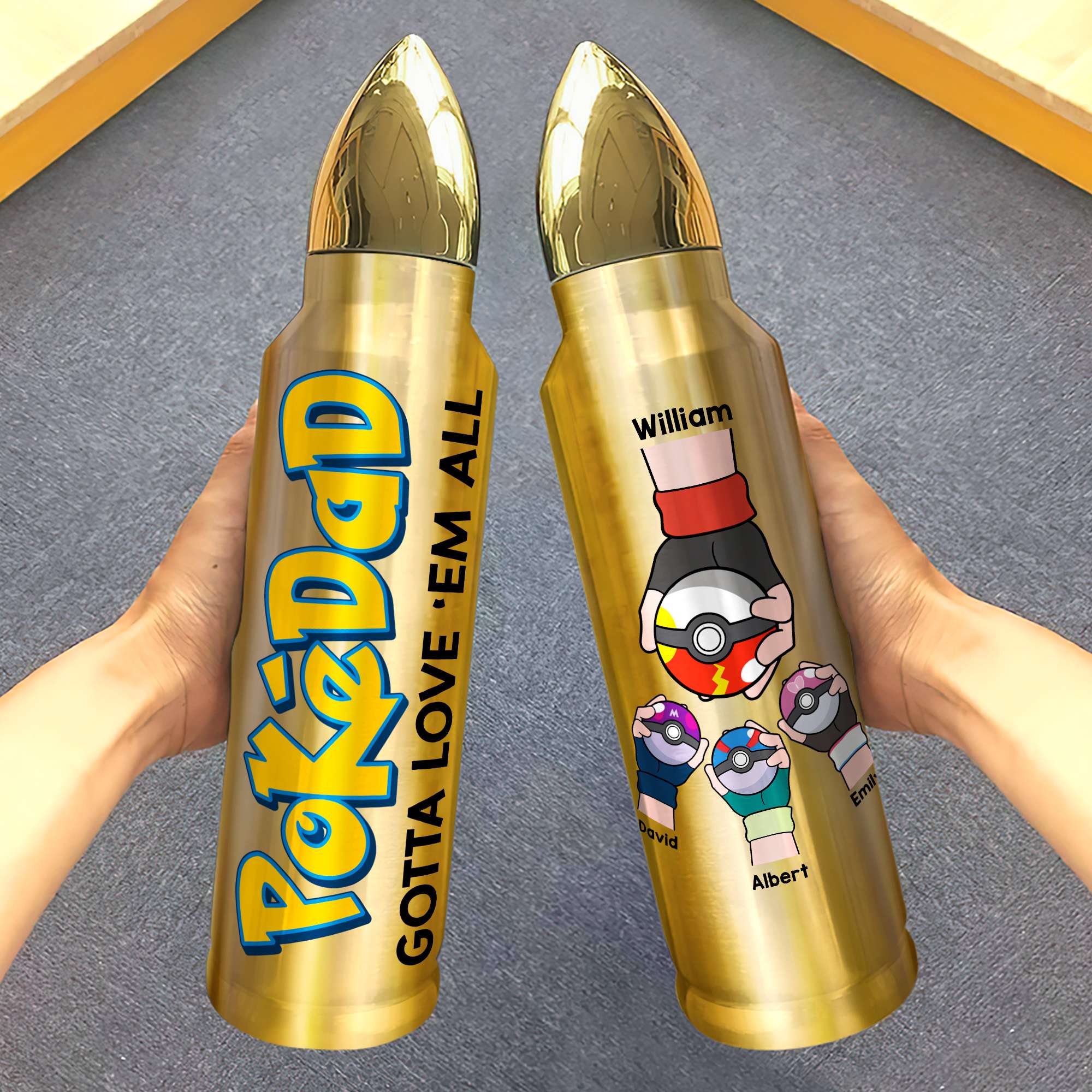 Personalized Bullet Tumbler for Dad - PokéDad Collection