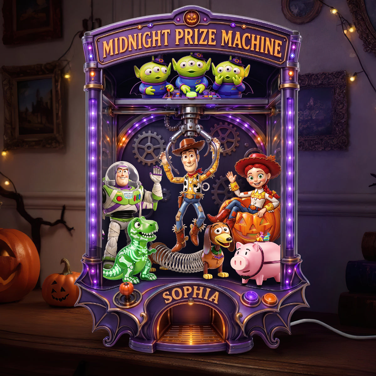 “Unleash the Magic of Halloween” - Midnight Prize Machine Acrylic Light Box - Personalized Gift for Kids, Friends, and Family Light Box PopCulturePrints