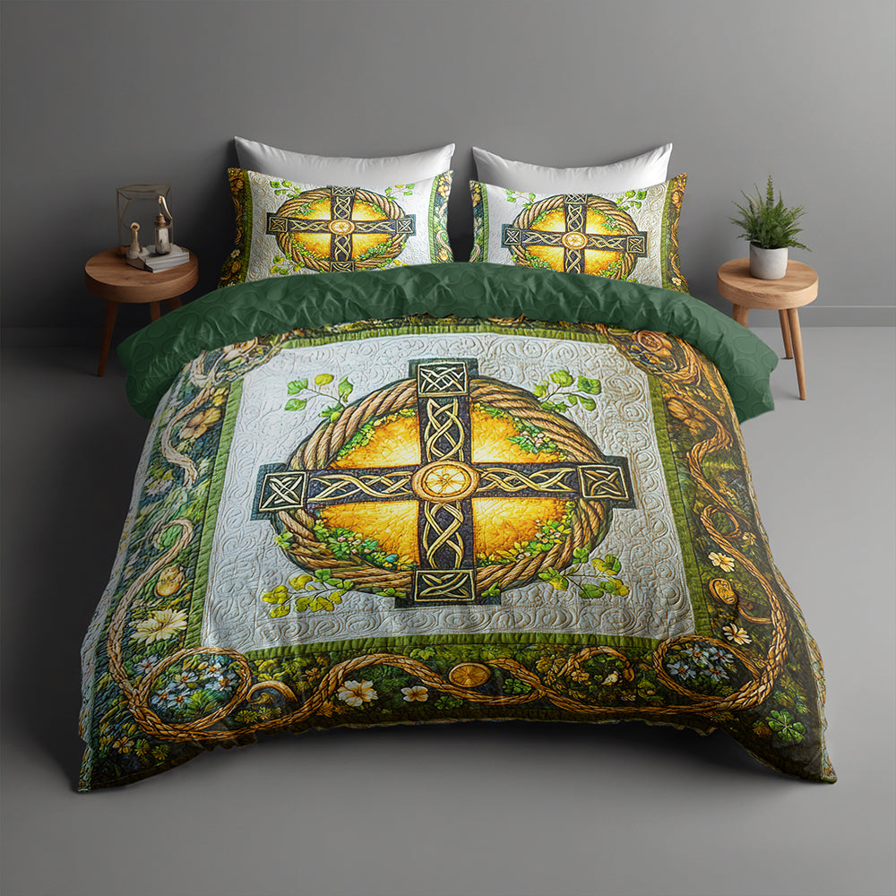St. Patrick's Special Edition Celtic Cross Quilt Bedding Set Blanket PopCulturePrints