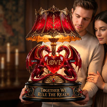 Load image into Gallery viewer, Together We Rule the Realm - Dragon Couple Acrylic Light Box - Personalized Gift for Couples Light Box PopCulturePrints

