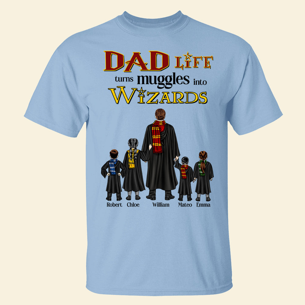 Personalized Mom Life Turns Muggles Into Wizards T-Shirt