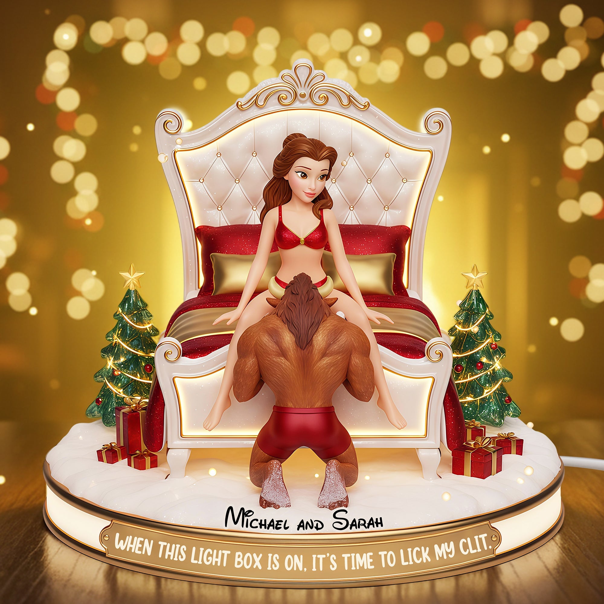 When This Light Box Is On, It's Time to Lick My Clit - Funny Couple Christmas Light Box Personalized Gift Light Box PopCulturePrints