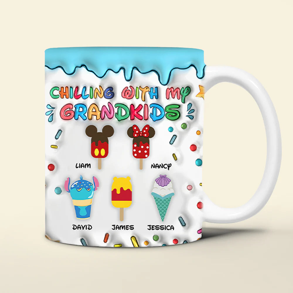 Personalized Disney-Themed Mug for Grandma - Custom Names