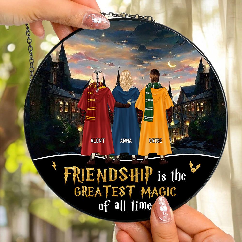 Personalized Friendship Round Stained Glass – Fantasy-Themed Design