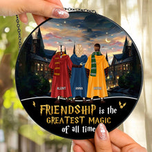 Load image into Gallery viewer, Personalized Friendship Round Stained Glass – Fantasy-Themed Design
