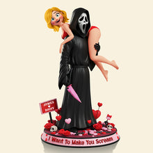 Load image into Gallery viewer, I Want To Make You Scream – Spooky Romance Acrylic Plaque - Personalized Gift for Couples Shaped Plaques PopCulturePrints
