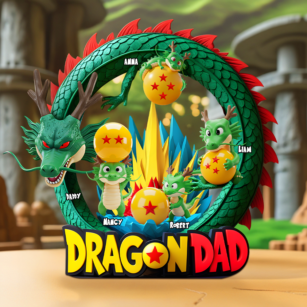 "A Gift for the Legendary Dragon Dad – Personalized Acrylic Plaque for Fathers and Grandfathers!" Shaped Plaques PopCulturePrints