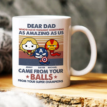 Load image into Gallery viewer, Personalized Superhero &#39;Dear Dad&#39; Coffee Mug Coffee Mug PopCulturePrints

