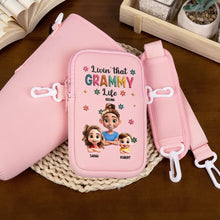 Load image into Gallery viewer, Livin&#39; that Grandma Life - Personalized Bottle Carrier Bag for the Loving Grandma Bottle Carrier Bag PopCulturePrints
