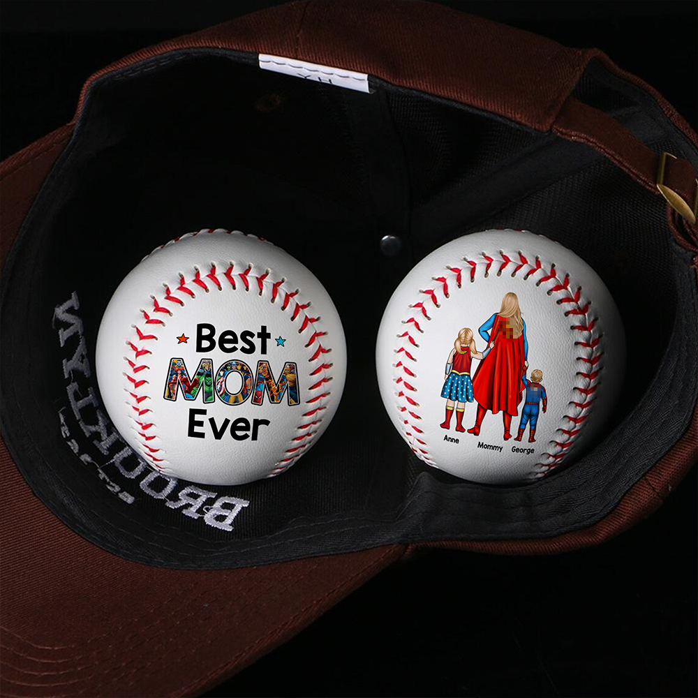 Best Mom Ever - Personalized Baseball for Mother's Day Baseball PopCulturePrints