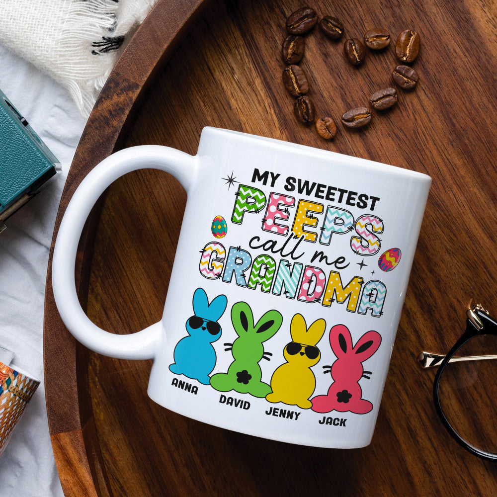 Personalized Easter Coffee Mug for Grandma - My Sweetest Peeps Coffee Mug PopCulturePrints