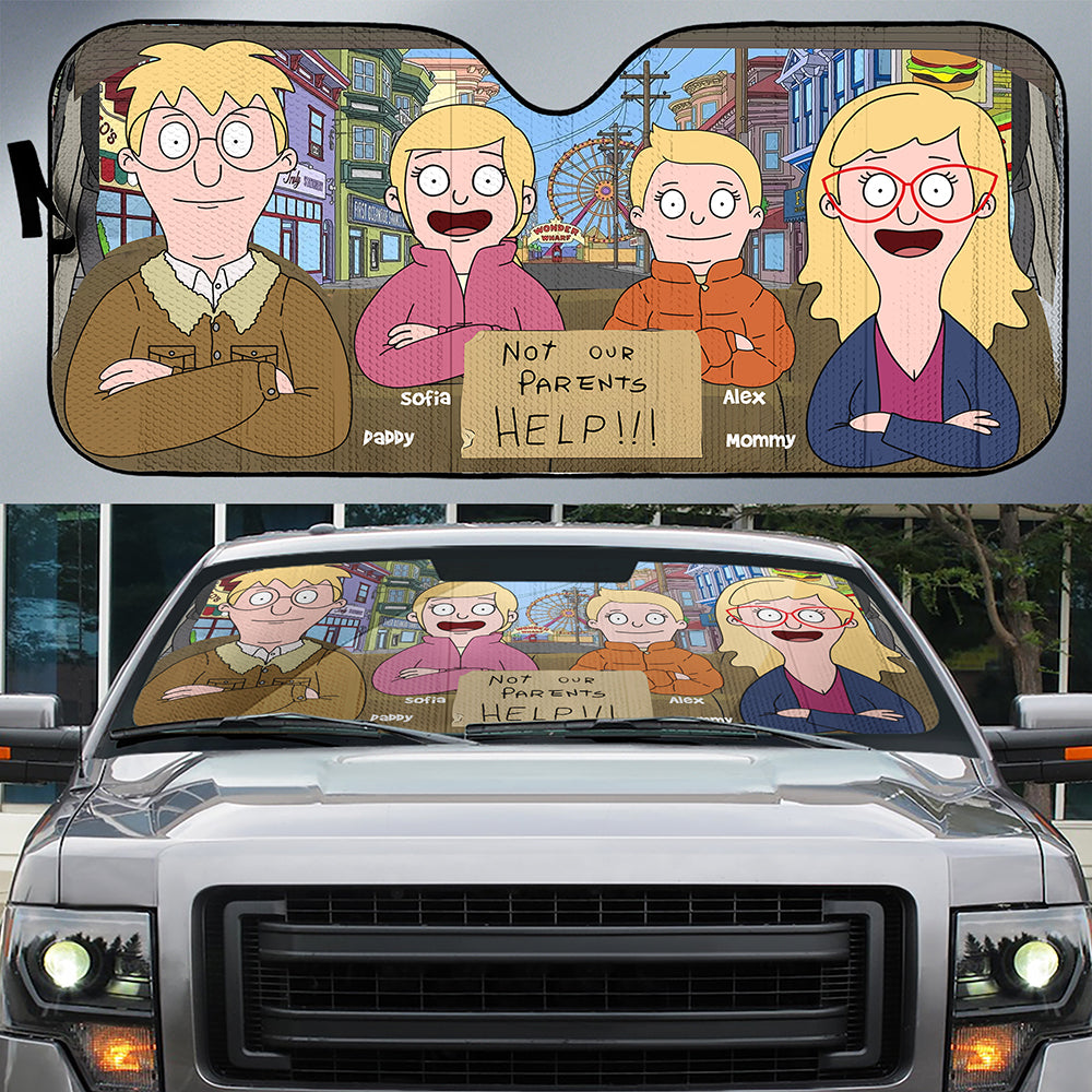 Personalized Family Windshield Sunshade - Fun Pop Culture Design Doormat PopCulturePrints