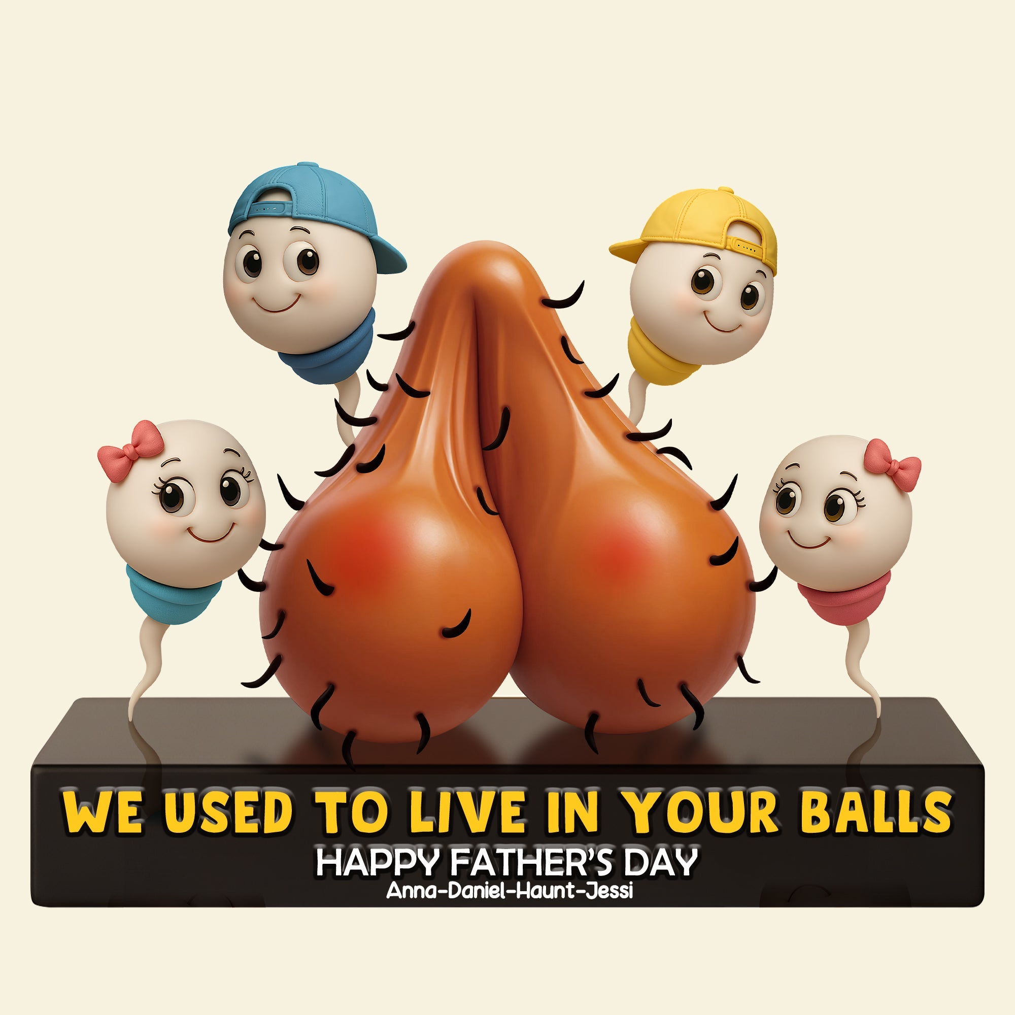 We Used to Live in Your Balls - Funny Dad Acrylic Plaque - Personalized Gift for Dad, Grandpa & More Shaped Plaques PopCulturePrints