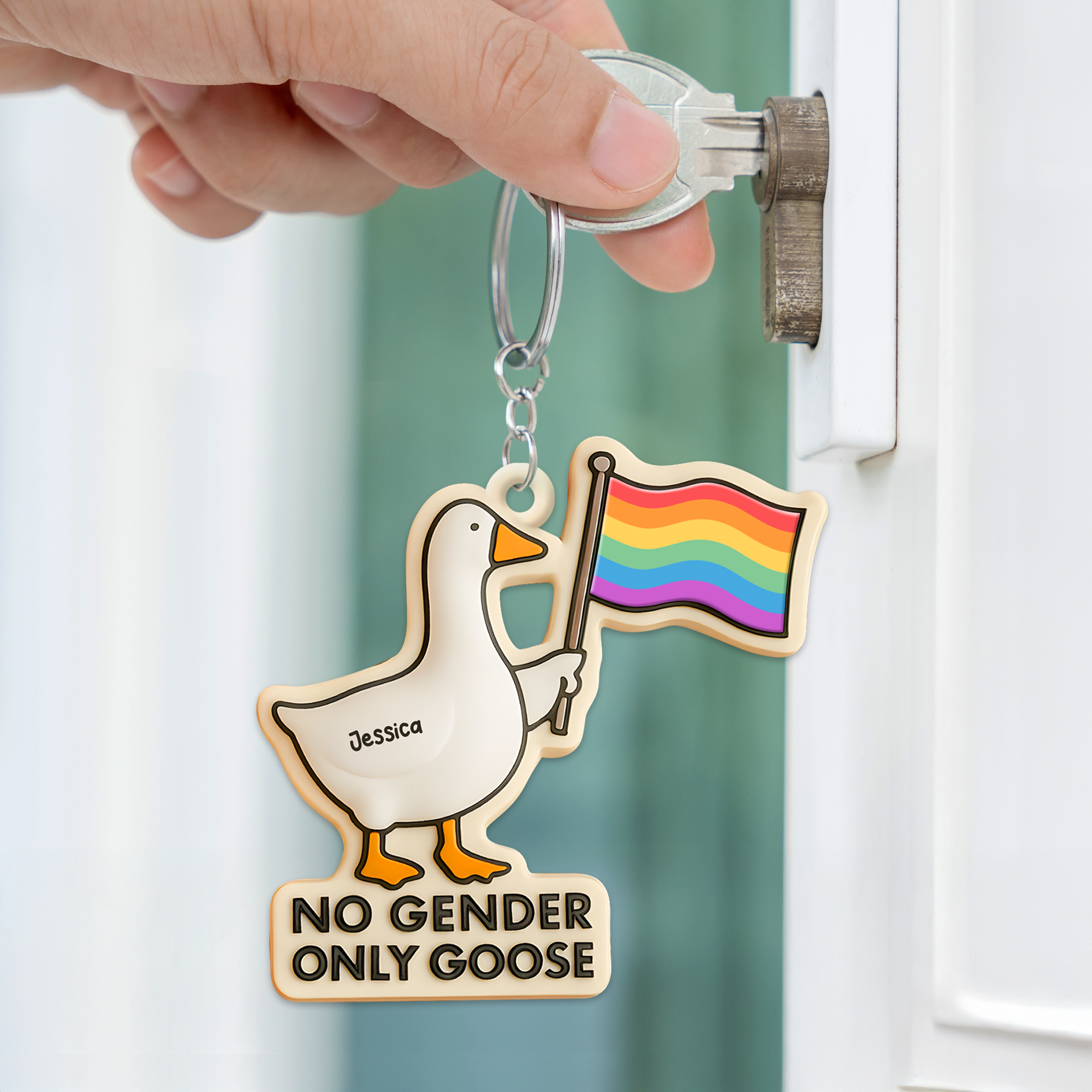 Celebrate Diversity with a Touch of Fun - LGBT Goose Keychain - Personalized Gift for Friends and Family Keychains PopCulturePrints