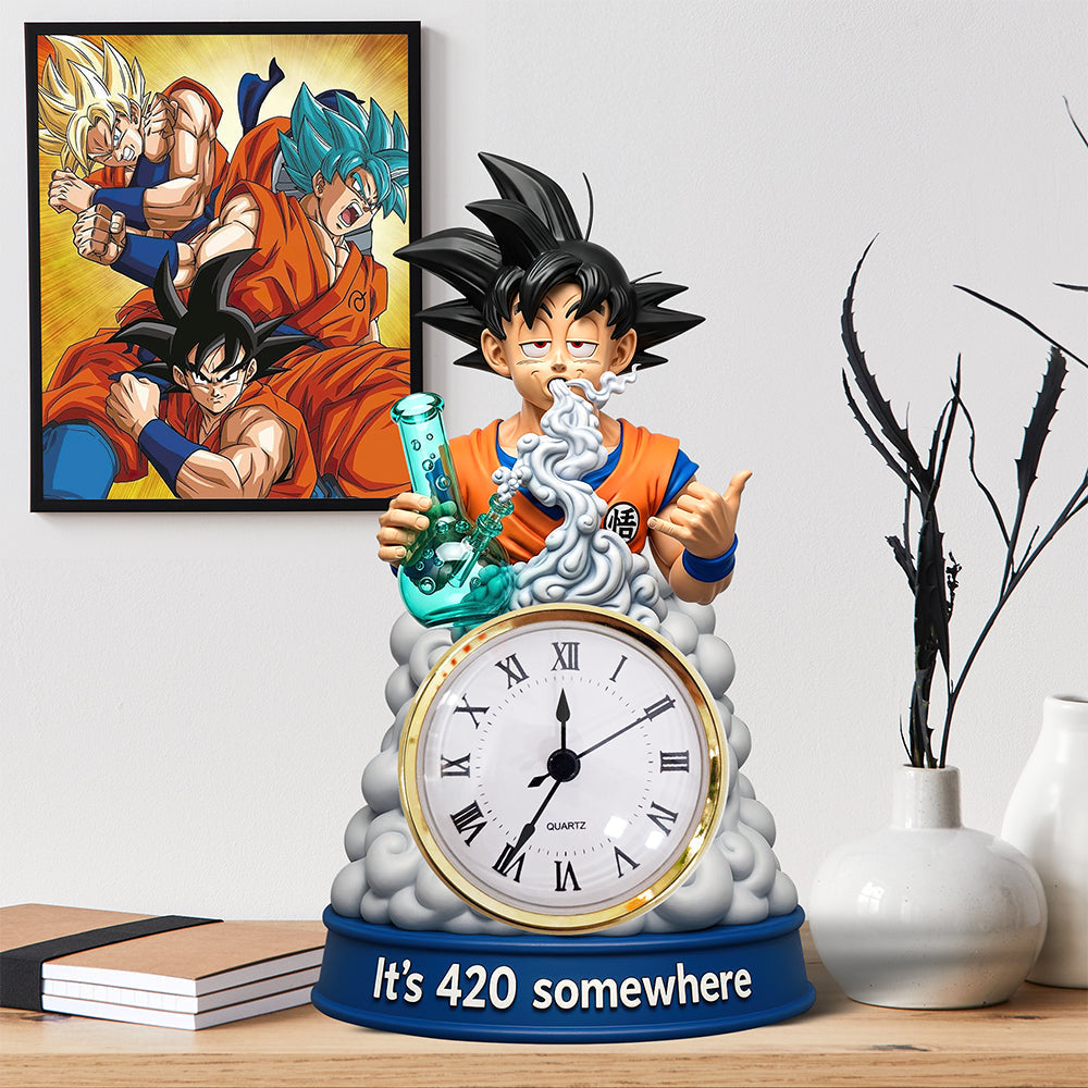 It's 420 Somewhere - Personalized Anime Desk Clock for Weed Lovers Clock Plaques PopCulturePrints