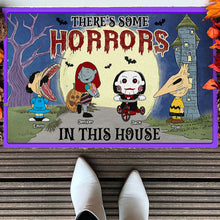 Load image into Gallery viewer, Personalized Horror Cartoon Family Halloween Doormat - Custom Family Name
