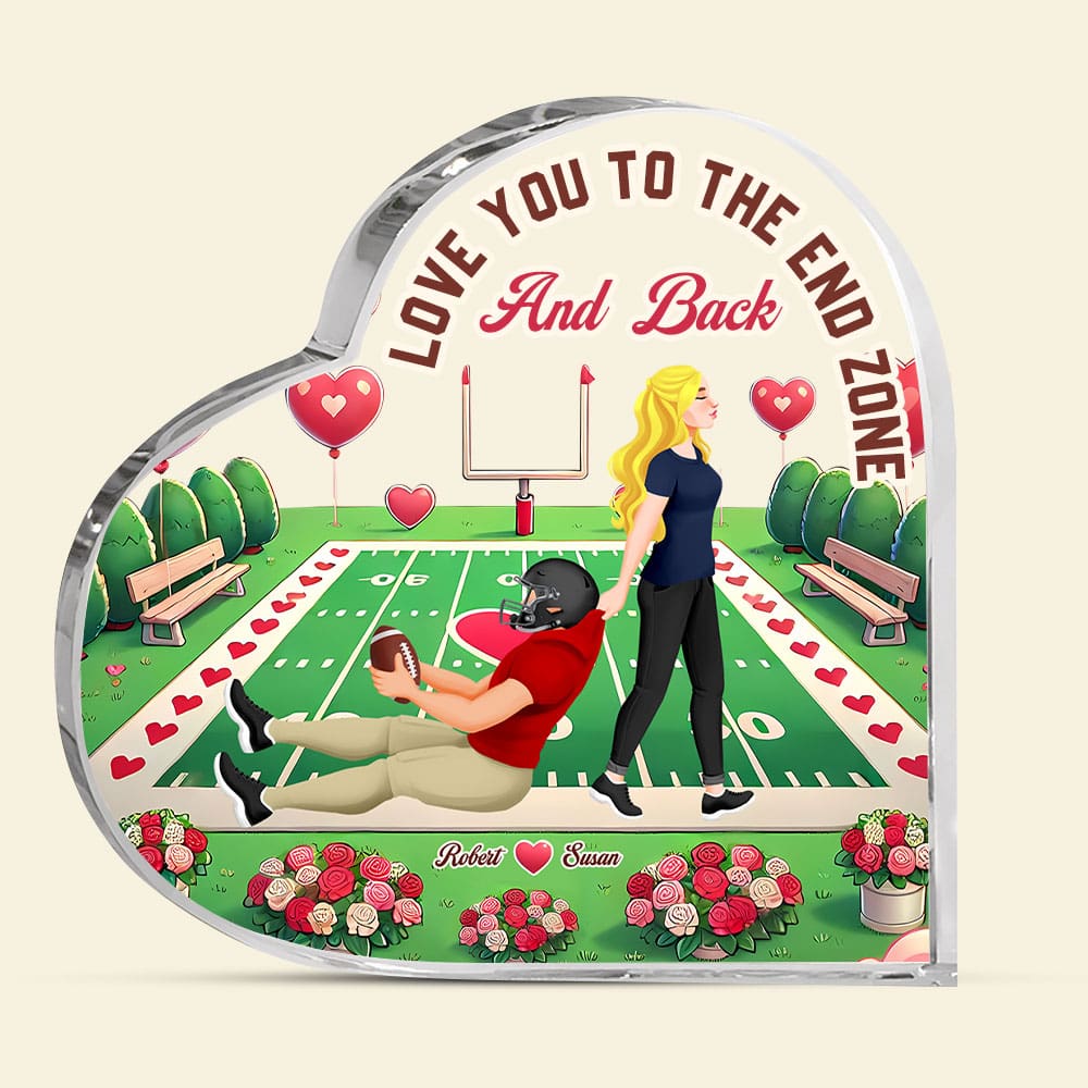 Personalized Football Couple Love Plaque Shaped Plaques PopCulturePrints