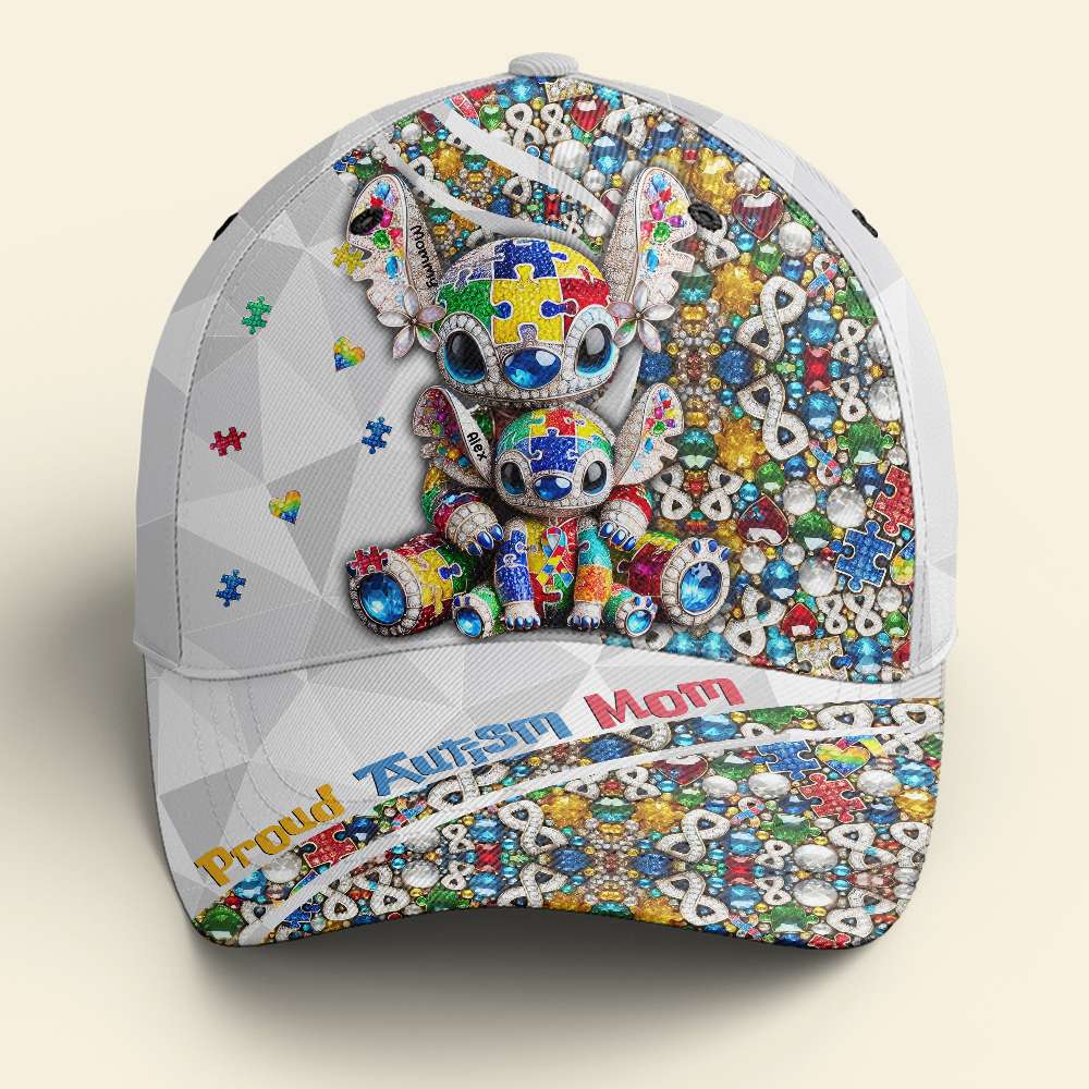 Proud Autism Mom Classic Cap - Personalize with Love Caps PopCulturePrints