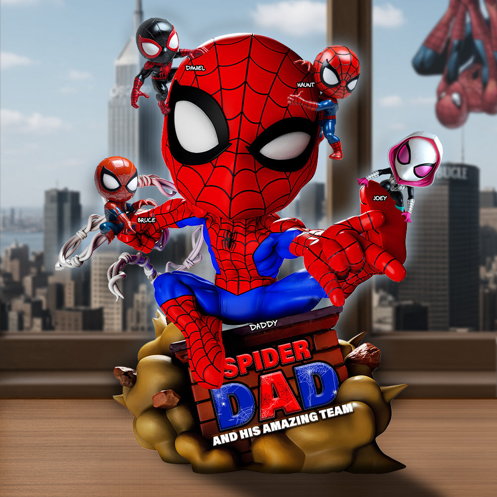 With Great Power Comes Great Responsibility - Spider Dad Acrylic Plaque, Personalized Gift for Dad and Grandpa Shaped Plaques PopCulturePrints