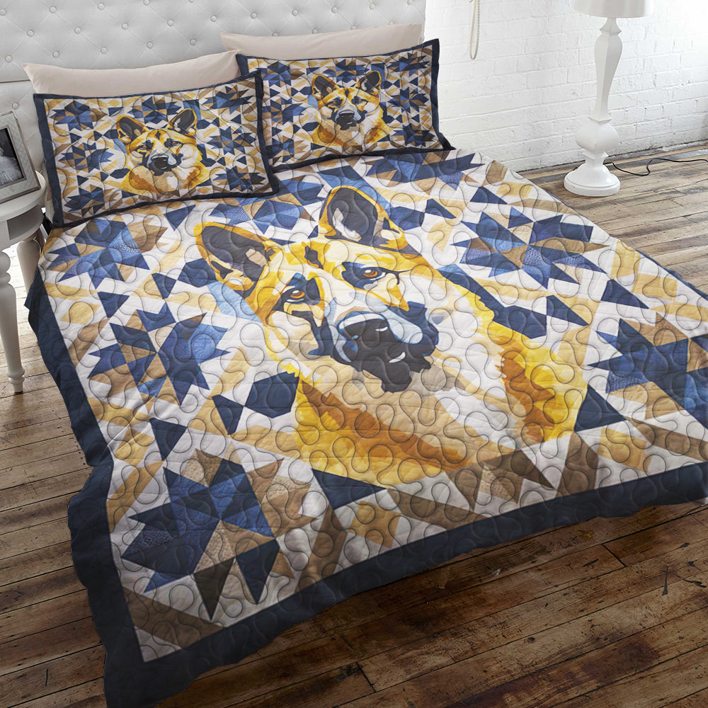 German Shepherd Christmas Quilt Bed Set - Perfect Gift for Dog Lovers Blanket PopCulturePrints