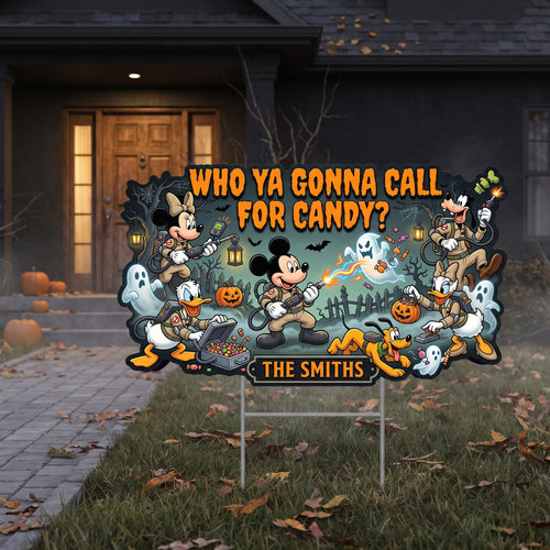 Who Ya Gonna Call For Candy? - Personalized Halloween Yard Sign for Families Yard Sign PopCulturePrints