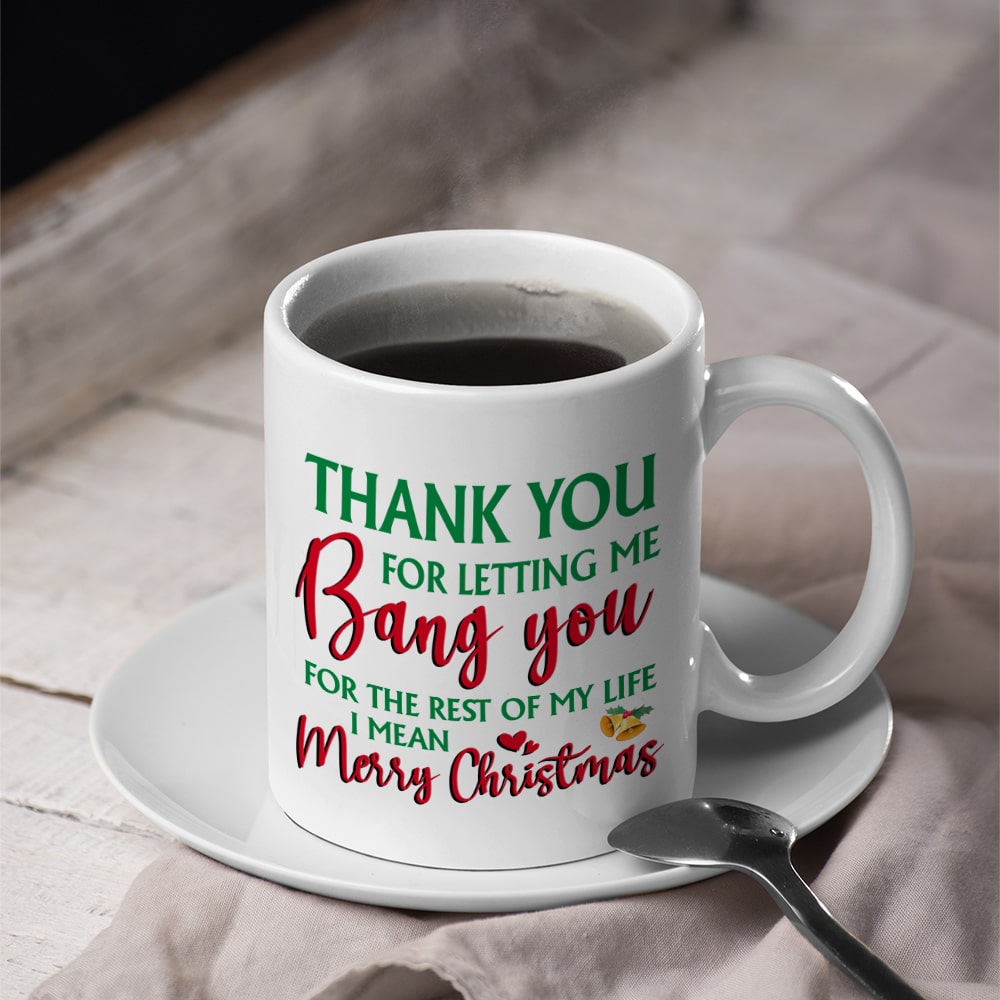 Personalized Holiday Coffee Mug for Couples - Merry Christmas