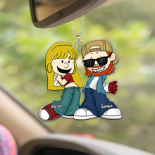 Load image into Gallery viewer, Personalized Cartoon Couple Car Ornament - Gangsta Love Ornament PopCulturePrints
