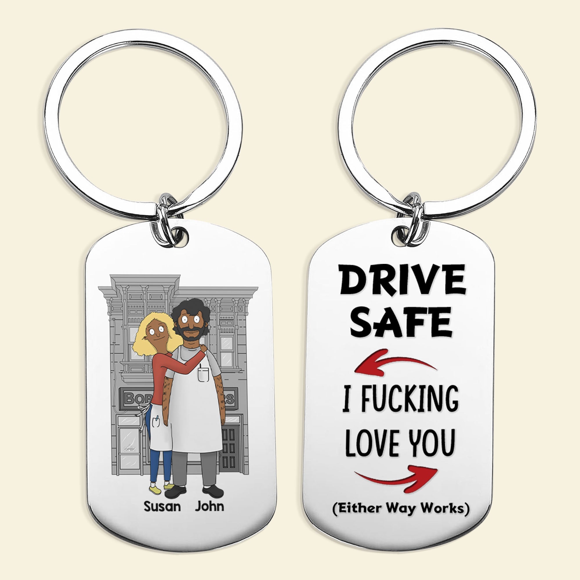 Unique Personalized Couple Keychain - Drive Safe Love Gift for Valentine's Day Gifts Keychains PopCulturePrints