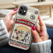 Load image into Gallery viewer, Paws Off Mom Dad Dog Cat Pet Lover - Personalized Clear Phone Case Clear Phone Case PopCulturePrints

