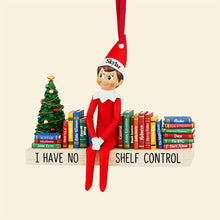 Load image into Gallery viewer, &quot;I Have No Shelf Control&quot; - Funny Book Christmas Ornament - Personalized Gifts for Book Lovers Ornament PopCulturePrints
