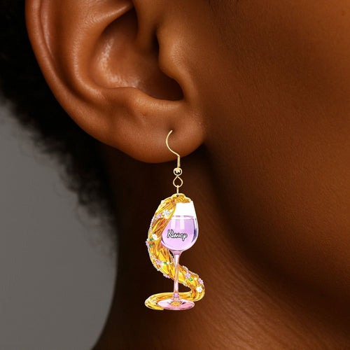 “Sip Like a Princess” - Drink Princess Earrings - Personalized Gifts for Her Earrings PopCulturePrints