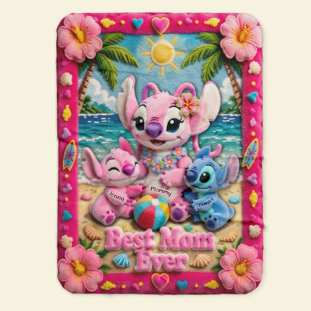 "Best Mom Ever - A treasure for cherished moments" - Personalized Blanket for Moms, Custom Gift for Mothers and Grandmothers Blanket PopCulturePrints