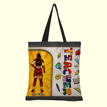 Load image into Gallery viewer, Personalized Superhero Teacher Tote Bag - Back to School Gift Tote Bag PopCulturePrints
