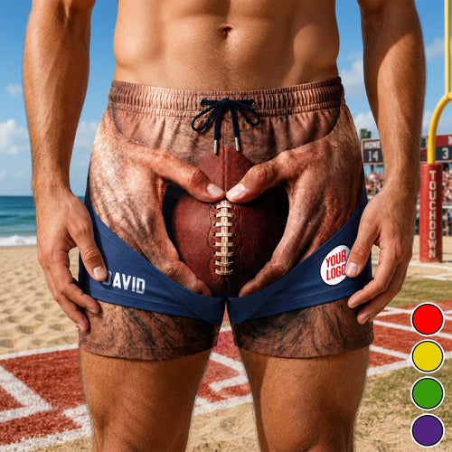 Score Big with Laughter - Game Day Funny Men's Beach Shorts - Personalized Gifts Beach Shorts PopCulturePrints