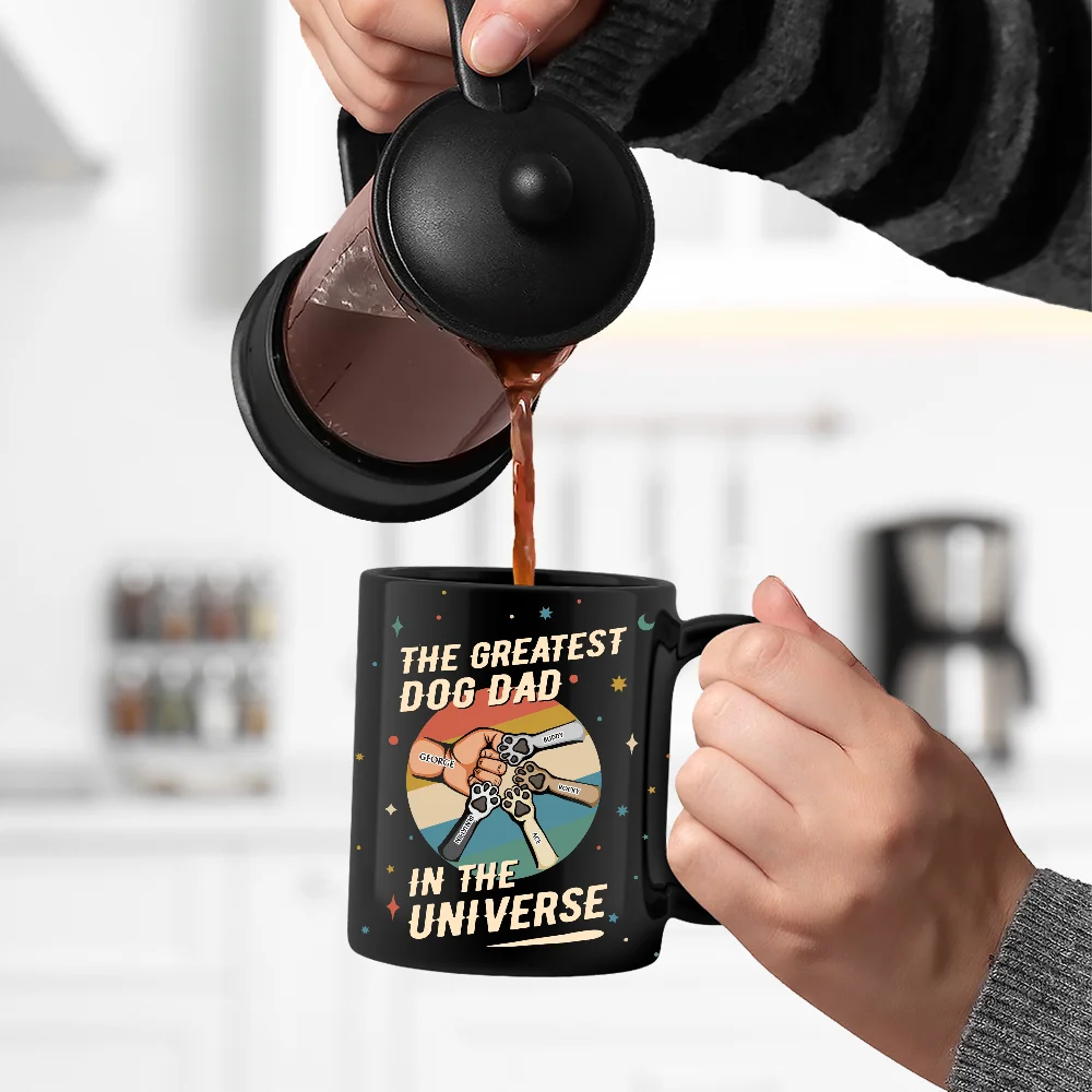 The Greatest Dog Dad In The Universe - Personalized Black Mug Mug PopCulturePrints