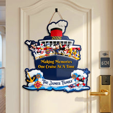 Load image into Gallery viewer, Making Memories One Cruise At A Time - Personalized Cruise Family Trip Cut Metal Sign

