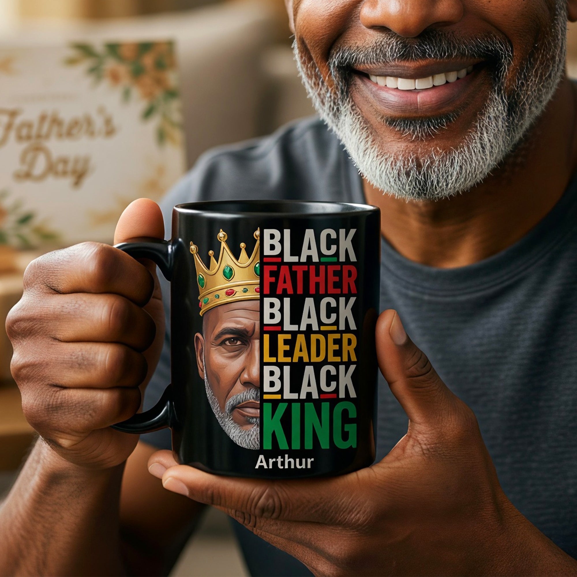 "Black Father, Black King" - Personalized Coffee Mug for Dad, Grandpa, and Loved Ones Coffee Mug PopCulturePrints